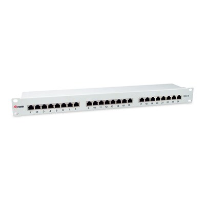 equip EQUIP 326325 24-Ports Cat.6 Geschirmtes Patch Panel, Hellgrau