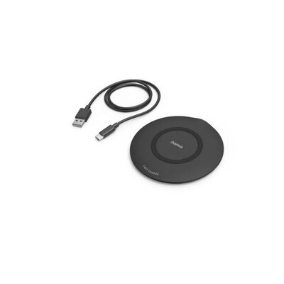 Hama 00201674 Wireless Charger QI-FC15, 15 W, kabelloses Smartphone-Ladepad, Schwarz