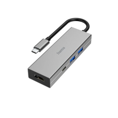 Hama 00200107 USB-C-Hub, Multiport, 4 Ports, 2x USB-A, USB-C, HDMI™